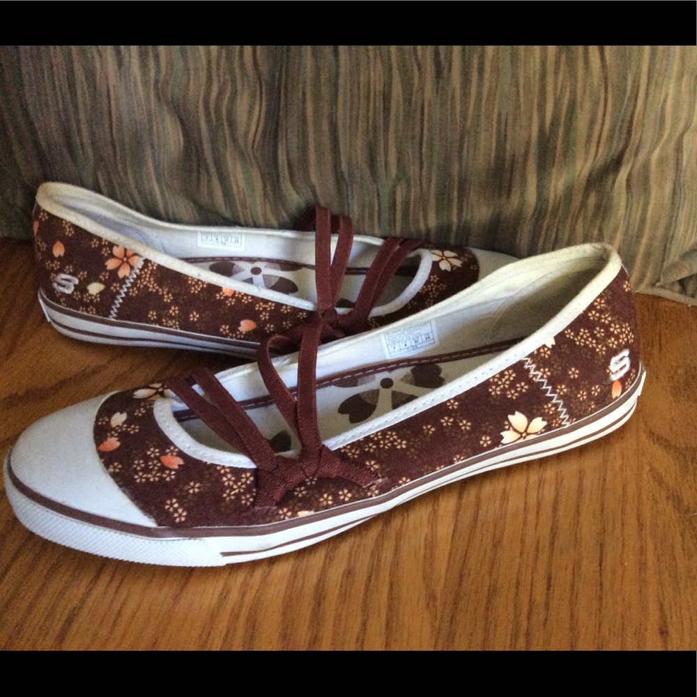Skechers  Floral Comfy Casual Slip-on Flats